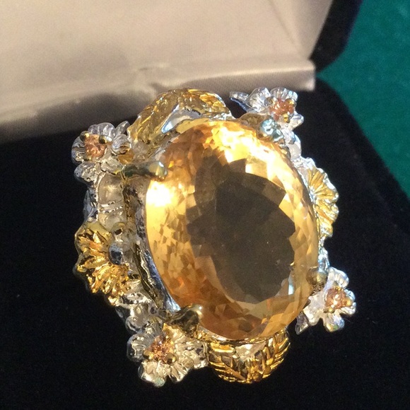 Amazing Genuine 20+ CTW Citrine, Custom made Ring - Picture 3 of 12